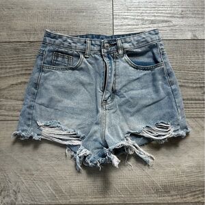 SHEIN Blue Jean Shorts Distressed Denim